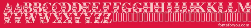 LmsLightsCameraAction Font – Pink Fonts on Red Background