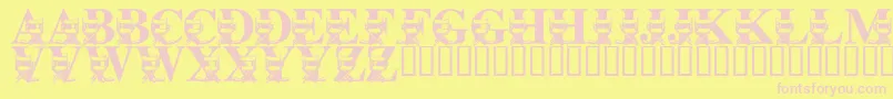 LmsLightsCameraAction Font – Pink Fonts on Yellow Background