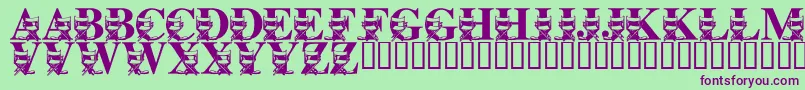 LmsLightsCameraAction Font – Purple Fonts on Green Background