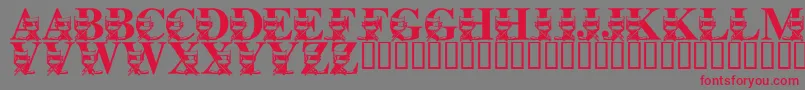 LmsLightsCameraAction Font – Red Fonts on Gray Background