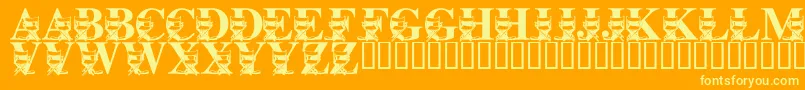 LmsLightsCameraAction Font – Yellow Fonts on Orange Background