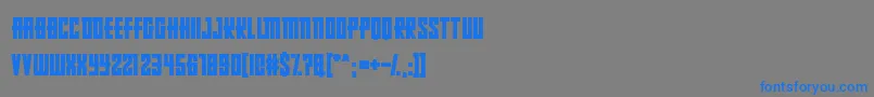 フォントRussianDollmaker – 灰色の背景に青い文字