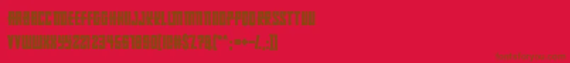 フォントRussianDollmaker – 赤い背景に茶色の文字