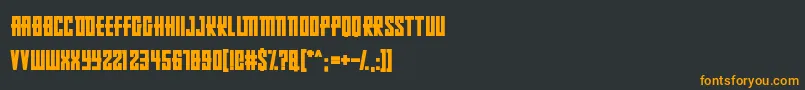 フォントRussianDollmaker – 黒い背景にオレンジの文字