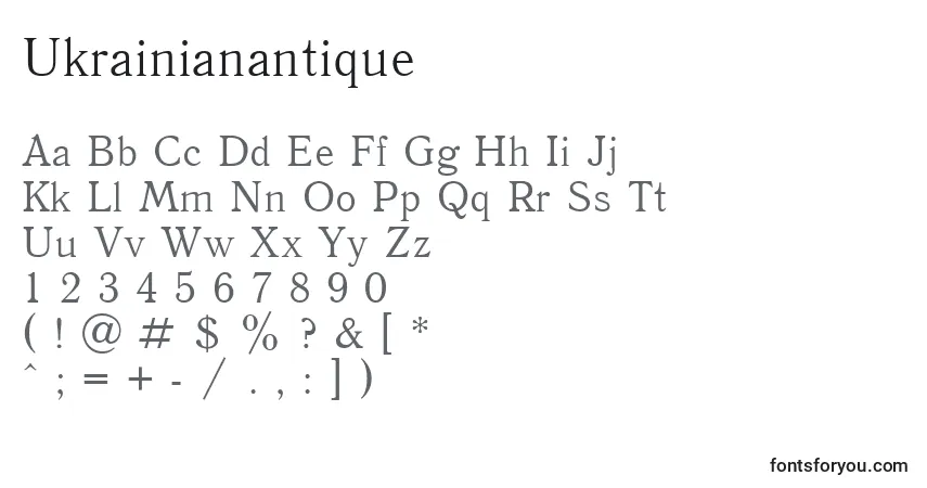 Шрифт Ukrainianantique – алфавит, цифры, специальные символы