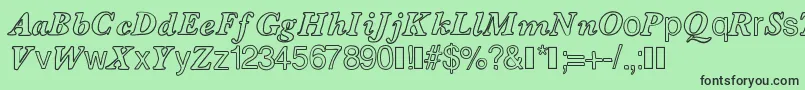 Contourdelettres Font – Black Fonts on Green Background