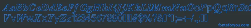 Contourdelettres Font – Blue Fonts on Black Background
