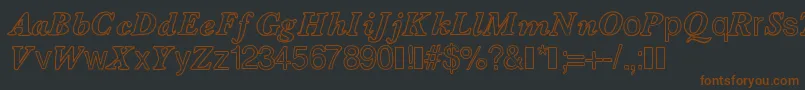 Шрифт Contourdelettres – коричневые шрифты на чёрном фоне