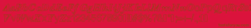 Contourdelettres-Schriftart – Braune Schriften auf rotem Hintergrund