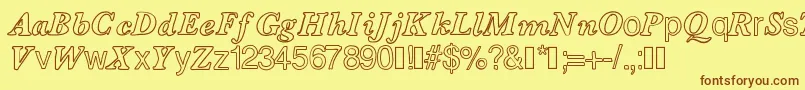 Contourdelettres Font – Brown Fonts on Yellow Background