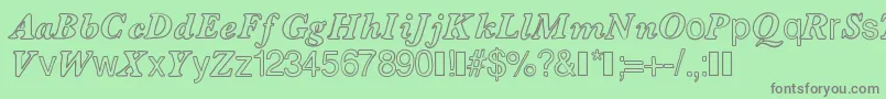 Contourdelettres Font – Gray Fonts on Green Background