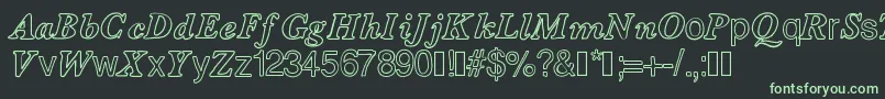 Contourdelettres Font – Green Fonts on Black Background