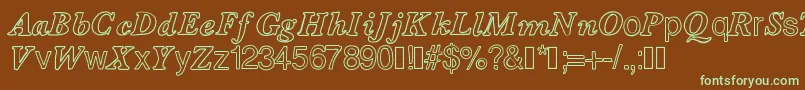 Contourdelettres Font – Green Fonts on Brown Background