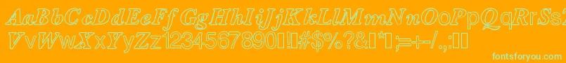 Contourdelettres Font – Green Fonts on Orange Background