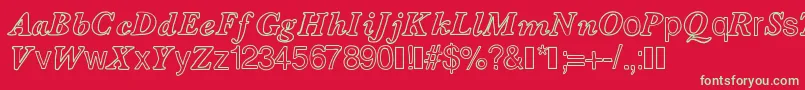 Contourdelettres Font – Green Fonts on Red Background