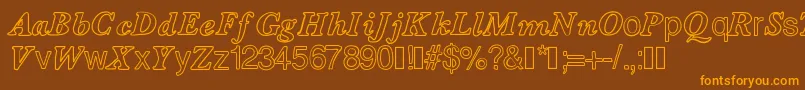 Contourdelettres Font – Orange Fonts on Brown Background
