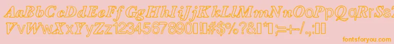 Contourdelettres Font – Orange Fonts on Pink Background