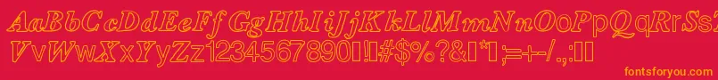 Contourdelettres Font – Orange Fonts on Red Background