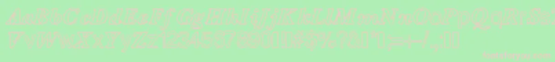 Contourdelettres Font – Pink Fonts on Green Background