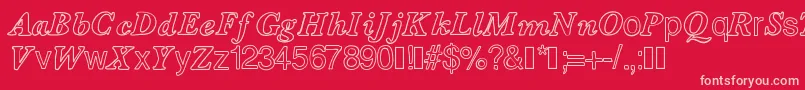 Contourdelettres Font – Pink Fonts on Red Background