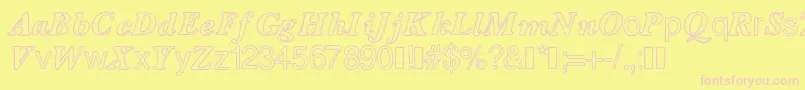 Contourdelettres Font – Pink Fonts on Yellow Background