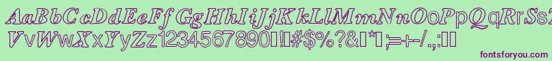 Contourdelettres Font – Purple Fonts on Green Background