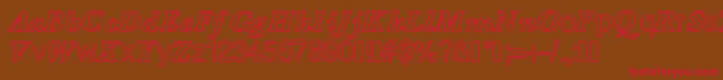 Contourdelettres Font – Red Fonts on Brown Background