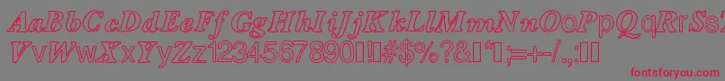 Contourdelettres Font – Red Fonts on Gray Background