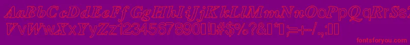 Contourdelettres Font – Red Fonts on Purple Background