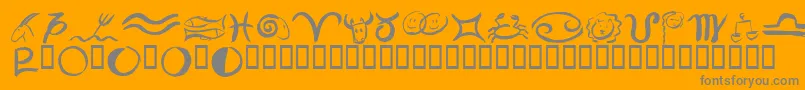 Pinxitastroll-Schriftart – Graue Schriften auf orangefarbenem Hintergrund