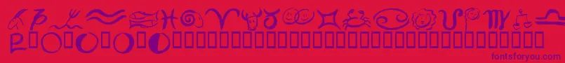 Fonte Pinxitastroll – fontes roxas em um fundo vermelho