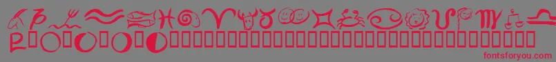 フォントPinxitastroll – 赤い文字の灰色の背景