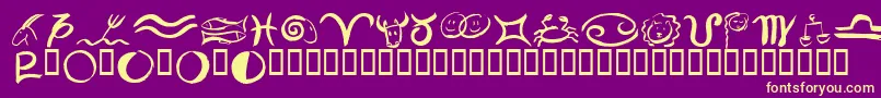 Pinxitastroll Font – Yellow Fonts on Purple Background