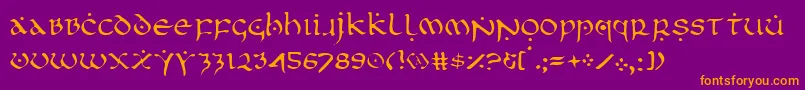 Firstv2l Font – Orange Fonts on Purple Background