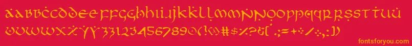 Firstv2l Font – Orange Fonts on Red Background