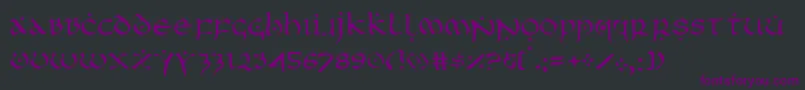 フォントFirstv2l – 黒い背景に紫のフォント