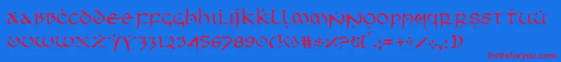 Firstv2l Font – Red Fonts on Blue Background