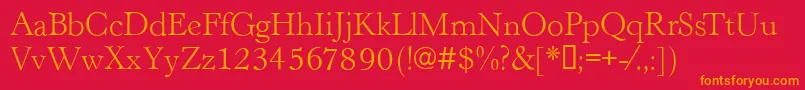 HastingsRegular Font – Orange Fonts on Red Background