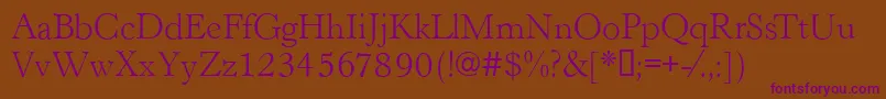 HastingsRegular Font – Purple Fonts on Brown Background