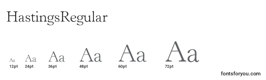 HastingsRegular Font Sizes