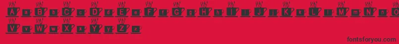 MmmmCoffee-Schriftart – Schwarze Schriften auf rotem Hintergrund