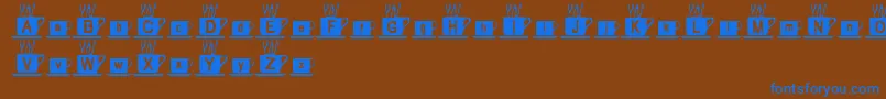 MmmmCoffee Font – Blue Fonts on Brown Background