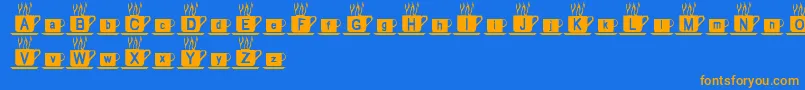 MmmmCoffee Font – Orange Fonts on Blue Background