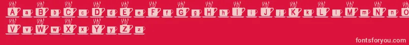 MmmmCoffee Font – Pink Fonts on Red Background