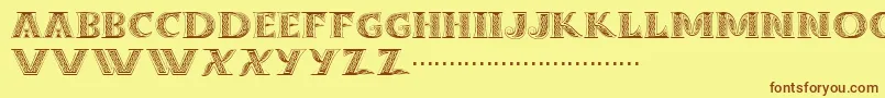 Dropcaps Font – Brown Fonts on Yellow Background