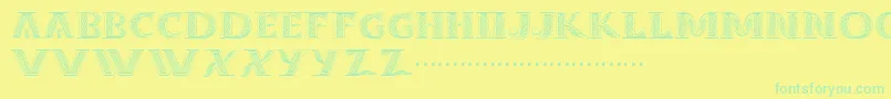 Dropcaps Font – Green Fonts on Yellow Background