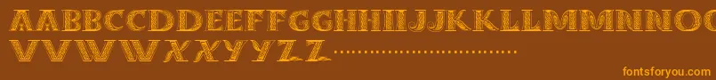 Dropcaps-Schriftart – Orangefarbene Schriften auf braunem Hintergrund