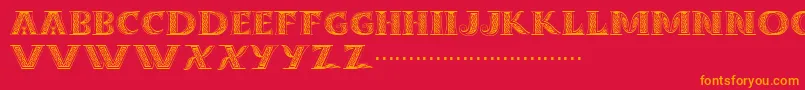 Dropcaps Font – Orange Fonts on Red Background