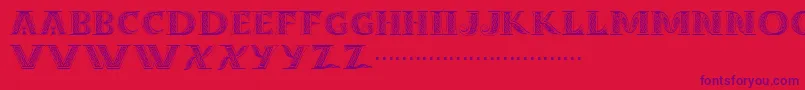 Dropcaps-Schriftart – Violette Schriften auf rotem Hintergrund