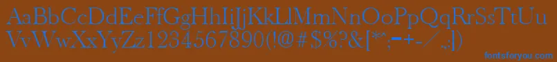 OldbaskervilleXlight Font – Blue Fonts on Brown Background
